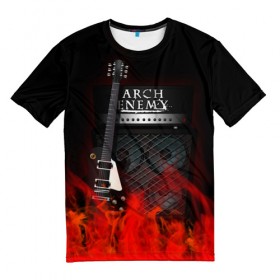 Мужская футболка 3D с принтом Arch Enemy в Петрозаводске, 100% полиэфир | прямой крой, круглый вырез горловины, длина до линии бедер | Тематика изображения на принте: arch enemy | logo | metal | music | rock | лого | логотип | метал | музыка | рок