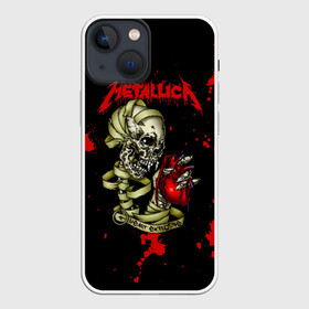 Чехол для iPhone 13 mini с принтом Metallica, heart explosive в Петрозаводске,  |  | metallica | группа | джеймс хэтфилд | кирк хэмметт | ларс ульрих | метал | металика | металлика | миталика | музыка | роберт трухильо | рок | трэш | трэшметал | хард | хардрок | хеви | хевиметал