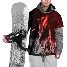 Накидка на куртку 3D с принтом Огонь и дым в Петрозаводске, 100% полиэстер |  | fire | flame | in fire | smoke | в огне | дым | огненный | огонь | текстуры