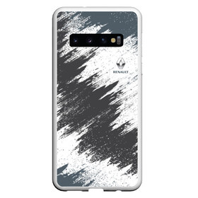 Чехол для Samsung Galaxy S10 с принтом Renault в Петрозаводске, Силикон | Область печати: задняя сторона чехла, без боковых панелей | Тематика изображения на принте: car | race | renault | авто | гонки | краска | марка | машина | рено