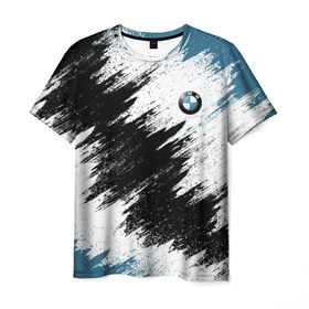 Мужская футболка 3D с принтом BMW в Петрозаводске, 100% полиэфир | прямой крой, круглый вырез горловины, длина до линии бедер | Тематика изображения на принте: bmw | car | race | авто | бмв | гонки | краска | марка | машина