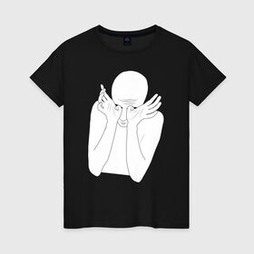 Женская футболка хлопок с принтом Хаски рэпер в Петрозаводске, 100% хлопок | прямой крой, круглый вырез горловины, длина до линии бедер, слегка спущенное плечо | рэп | рэпер | хаски