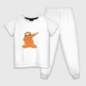 Детская пижама хлопок с принтом Ленивец в Петрозаводске, 100% хлопок |  брюки и футболка прямого кроя, без карманов, на брюках мягкая резинка на поясе и по низу штанин
 | 
