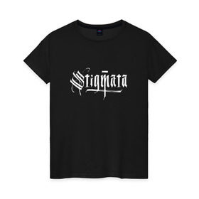 Женская футболка хлопок с принтом Stigmata в Петрозаводске, 100% хлопок | прямой крой, круглый вырез горловины, длина до линии бедер, слегка спущенное плечо | stigmata | стигмата
