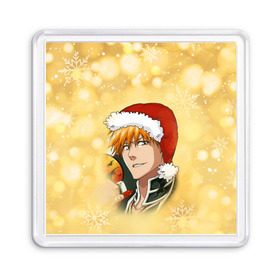 Магнит 55*55 с принтом Happy New Bleach! в Петрозаводске, Пластик | Размер: 65*65 мм; Размер печати: 55*55 мм | Тематика изображения на принте: bleach | блич | ичиго | куросаки ичиго