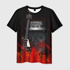 Мужская футболка 3D с принтом Cannibal Corpse в Петрозаводске, 100% полиэфир | прямой крой, круглый вырез горловины, длина до линии бедер | cannibal corpse | logo | metal | music | rock | лого | логотип | метал | музыка | рок