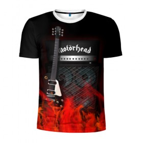Мужская футболка 3D спортивная с принтом Motorhead в Петрозаводске, 100% полиэстер с улучшенными характеристиками | приталенный силуэт, круглая горловина, широкие плечи, сужается к линии бедра | Тематика изображения на принте: logo | metal | motorhead | music | rock | лого | логотип | метал | музыка | рок