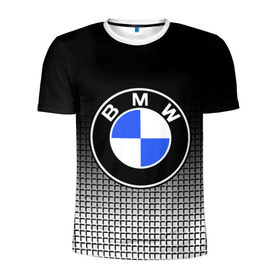 Мужская футболка 3D спортивная с принтом BMW 2018 Black and White IV в Петрозаводске, 100% полиэстер с улучшенными характеристиками | приталенный силуэт, круглая горловина, широкие плечи, сужается к линии бедра | bmw | автомобильные | бмв | машины