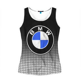 Женская майка 3D с принтом BMW 2018 Black and White IV в Петрозаводске, 100% полиэстер | круглая горловина, прямой силуэт, длина до линии бедра | bmw | автомобильные | бмв | машины