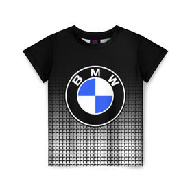 Детская футболка 3D с принтом BMW 2018 Black and White IV в Петрозаводске, 100% гипоаллергенный полиэфир | прямой крой, круглый вырез горловины, длина до линии бедер, чуть спущенное плечо, ткань немного тянется | bmw | автомобильные | бмв | машины