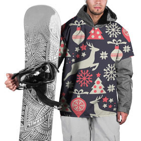 Накидка на куртку 3D с принтом Зимние фантазии в Петрозаводске, 100% полиэстер |  | елка | елочные игрушки | новый год | олень | снег | снежинки