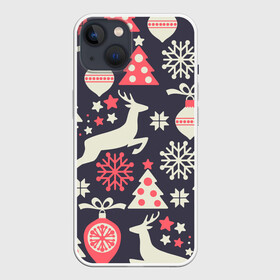 Чехол для iPhone 13 с принтом Зимние фантазии в Петрозаводске,  |  | елка | елочные игрушки | новый год | олень | снег | снежинки