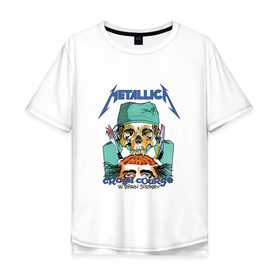 Мужская футболка хлопок Oversize с принтом Metallica, crash course в Петрозаводске, 100% хлопок | свободный крой, круглый ворот, “спинка” длиннее передней части | Тематика изображения на принте: metallica | группа | джеймс хэтфилд | кирк хэмметт | ларс ульрих | метал | металика | металлика | миталика | музыка | роберт трухильо | рок | трэш | трэшметал | хард | хардрок | хеви | хевиметал
