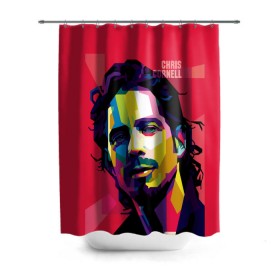 Штора 3D для ванной с принтом Chris Cornell в Петрозаводске, 100% полиэстер | плотность материала — 100 г/м2. Стандартный размер — 146 см х 180 см. По верхнему краю — пластиковые люверсы для креплений. В комплекте 10 пластиковых колец | audioslave | chris cornell | soundgarden | temple of the dog | автор | альт рок | альтернативный мета | американский | банджоист | барабанщик | вашингтон | вокалист | гитарист | гранж | группа | исполнитель | композитор