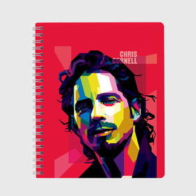 Тетрадь с принтом Chris Cornell в Петрозаводске, 100% бумага | 48 листов, плотность листов — 60 г/м2, плотность картонной обложки — 250 г/м2. Листы скреплены сбоку удобной пружинной спиралью. Уголки страниц и обложки скругленные. Цвет линий — светло-серый
 | audioslave | chris cornell | soundgarden | temple of the dog | автор | альт рок | альтернативный мета | американский | банджоист | барабанщик | вашингтон | вокалист | гитарист | гранж | группа | исполнитель | композитор