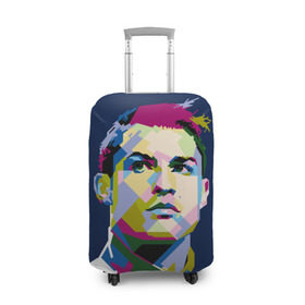 Чехол для чемодана 3D с принтом Cristiano Ronaldo в Петрозаводске, 86% полиэфир, 14% спандекс | двустороннее нанесение принта, прорези для ручек и колес | криштиану | реал мадрид | роналду