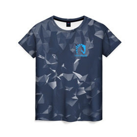 Женская футболка 3D с принтом Team Liquid Uniform в Петрозаводске, 100% полиэфир ( синтетическое хлопкоподобное полотно) | прямой крой, круглый вырез горловины, длина до линии бедер | dota | dota 2 | rpg | support | team | team liquid | дизайн | дота | игры | известные | киберспорт | логотип | спорт | униформа | эмблема