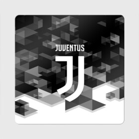 Магнит виниловый Квадрат с принтом JUVENTUS / ЮВЕНТУС GEOMETRY SPORT в Петрозаводске, полимерный материал с магнитным слоем | размер 9*9 см, закругленные углы | juventus | спорт | спортивные | футбол | футбольный клуб | ювентус