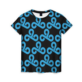 Женская футболка 3D с принтом Team Cloud cs:go collection в Петрозаводске, 100% полиэфир ( синтетическое хлопкоподобное полотно) | прямой крой, круглый вырез горловины, длина до линии бедер | awp | cloud | counter strike | game | skin | team cloud | авп | игры | скин | текстуры