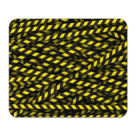 Коврик прямоугольный с принтом Черно-желтая лента в Петрозаводске, натуральный каучук | размер 230 х 185 мм; запечатка лицевой стороны | danger | желтый | знак | ограждение | опастость | паттрен | скотч | черный