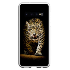 Чехол для Samsung Galaxy S10 с принтом Leopard в Петрозаводске, Силикон | Область печати: задняя сторона чехла, без боковых панелей | дикая кошка | зверь | клыки | кот | леопард | оскал | пантера | природа | хищник | ягуар