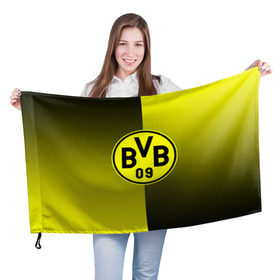 Флаг 3D с принтом FC Borussia 2018 Reverse в Петрозаводске, 100% полиэстер | плотность ткани — 95 г/м2, размер — 67 х 109 см. Принт наносится с одной стороны | боруссия | дортмунд