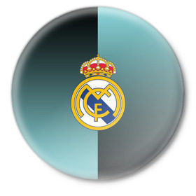 Значок с принтом Real Madrid 2018 Reverse в Петрозаводске,  металл | круглая форма, металлическая застежка в виде булавки | Тематика изображения на принте: emirates | fc | real madrid | реал мадрид | футбольный клуб | эмблема