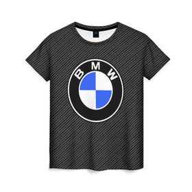 Женская футболка 3D с принтом BMW CARBON в Петрозаводске, 100% полиэфир ( синтетическое хлопкоподобное полотно) | прямой крой, круглый вырез горловины, длина до линии бедер | bmw | bmw motorsport | bmw performance | carbon | m | motorsport | performance | sport | бмв | карбон | моторспорт | спорт