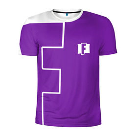 Мужская футболка 3D спортивная с принтом FORTNITE big logo в Петрозаводске, 100% полиэстер с улучшенными характеристиками | приталенный силуэт, круглая горловина, широкие плечи, сужается к линии бедра | battle | battle royal | fortnite | royal | боевик | игры | логотип | фиолетовый
