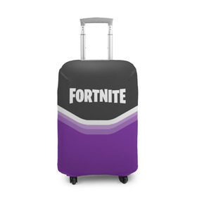 Чехол для чемодана 3D с принтом FORTNITE в Петрозаводске, 86% полиэфир, 14% спандекс | двустороннее нанесение принта, прорези для ручек и колес | battle | battle royal | fortnite | royal | боевик | игры | логотип | фиолетовый