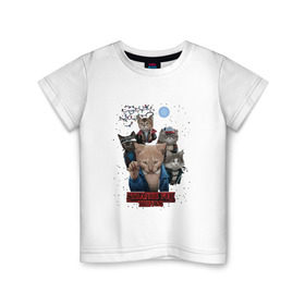 Детская футболка хлопок с принтом Stranger Things в Петрозаводске, 100% хлопок | круглый вырез горловины, полуприлегающий силуэт, длина до линии бедер | кот | коты | очень странные дела