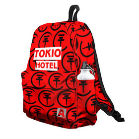 Рюкзак 3D с принтом Tokio Hotel band logo 2018 в Петрозаводске, 100% полиэстер | лямки с регулируемой длиной, сверху петелька, чтобы рюкзак можно было повесить на вешалку. Основное отделение закрывается на молнию, как и внешний карман. Внутри два дополнительных кармана, один из которых закрывается на молнию. По бокам два дополнительных кармашка | logo | music | pop | rock | tokio hotel | альтернатива | германия | металл | музыка | музыкальный | поп | рок