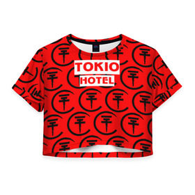 Женская футболка 3D укороченная с принтом Tokio Hotel band logo 2018 в Петрозаводске, 100% полиэстер | круглая горловина, длина футболки до линии талии, рукава с отворотами | logo | music | pop | rock | tokio hotel | альтернатива | германия | металл | музыка | музыкальный | поп | рок
