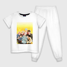 Детская пижама хлопок с принтом BTS в Петрозаводске, 100% хлопок |  брюки и футболка прямого кроя, без карманов, на брюках мягкая резинка на поясе и по низу штанин
 | bangtan boys | bts | bts army | бантаны бтс