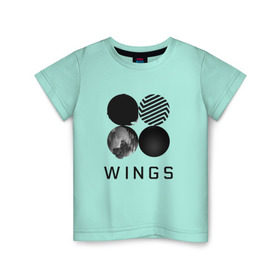 Детская футболка хлопок с принтом BTS wings в Петрозаводске, 100% хлопок | круглый вырез горловины, полуприлегающий силуэт, длина до линии бедер | bangtan boys | bts | bts army | бантаны бтс