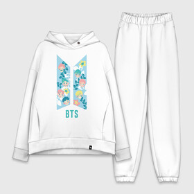 Женский костюм хлопок Oversize с принтом BTS army color в Петрозаводске,  |  | bangtan boys | bts | bts army | бантаны бтс