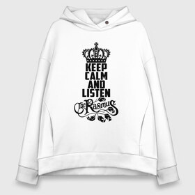 Женское худи Oversize хлопок с принтом Keep calm and listen Rasmus в Петрозаводске, френч-терри — 70% хлопок, 30% полиэстер. Мягкий теплый начес внутри —100% хлопок | боковые карманы, эластичные манжеты и нижняя кромка, капюшон на магнитной кнопке | rasmus | the rasmus | аки хакала | альтернативный | готик | группа | дарк | зе | знак | лаури юлёнен | надпись | паули рантасалми | поп | разсмус | расмус | рок | софт | финская