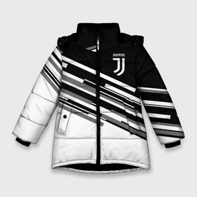 Зимняя куртка для девочек 3D с принтом JUVENTUS STRIPES STYLE в Петрозаводске, ткань верха — 100% полиэстер; подклад — 100% полиэстер, утеплитель — 100% полиэстер. | длина ниже бедра, удлиненная спинка, воротник стойка и отстегивающийся капюшон. Есть боковые карманы с листочкой на кнопках, утяжки по низу изделия и внутренний карман на молнии. 

Предусмотрены светоотражающий принт на спинке, радужный светоотражающий элемент на пуллере молнии и на резинке для утяжки. | fly emirates | juventus | ronaldo | клуб | линии | мода | модные | мяч | реал мадрид | спорт | спортивные | стиль | футбол | футбольный клуб | экстрим | эмблема | ювентус