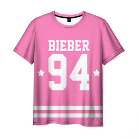 Мужская футболка 3D с принтом Bieber Team Pink в Петрозаводске, 100% полиэфир | прямой крой, круглый вырез горловины, длина до линии бедер | Тематика изображения на принте: bieber | justin bieber | бибер | джастин бибер
