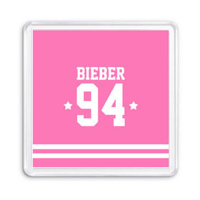 Магнит 55*55 с принтом Bieber Team Pink в Петрозаводске, Пластик | Размер: 65*65 мм; Размер печати: 55*55 мм | Тематика изображения на принте: bieber | justin bieber | бибер | джастин бибер