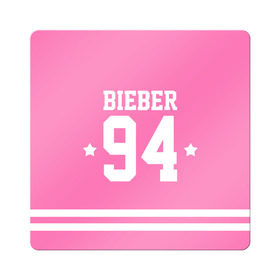 Магнит виниловый Квадрат с принтом Bieber Team Pink в Петрозаводске, полимерный материал с магнитным слоем | размер 9*9 см, закругленные углы | bieber | justin bieber | бибер | джастин бибер