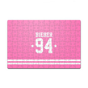 Пазл магнитный 126 элементов с принтом Bieber Team Pink в Петрозаводске, полимерный материал с магнитным слоем | 126 деталей, размер изделия —  180*270 мм | Тематика изображения на принте: bieber | justin bieber | бибер | джастин бибер