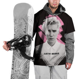 Накидка на куртку 3D с принтом Justin Bieber / Pink splash в Петрозаводске, 100% полиэстер |  | bieber | justin bieber | бибер | джастин бибер