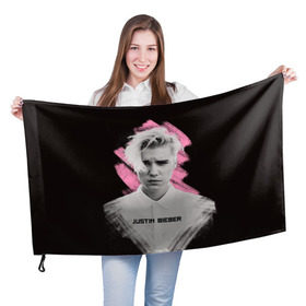 Флаг 3D с принтом Justin Bieber / Pink splash в Петрозаводске, 100% полиэстер | плотность ткани — 95 г/м2, размер — 67 х 109 см. Принт наносится с одной стороны | bieber | justin bieber | бибер | джастин бибер