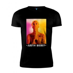 Мужская футболка премиум с принтом Bieber Star в Петрозаводске, 92% хлопок, 8% лайкра | приталенный силуэт, круглый вырез ворота, длина до линии бедра, короткий рукав | bieber | justin bieber | бибер | джастин бибер