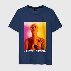 Мужская футболка хлопок с принтом Bieber Star в Петрозаводске, 100% хлопок | прямой крой, круглый вырез горловины, длина до линии бедер, слегка спущенное плечо. | Тематика изображения на принте: bieber | justin bieber | бибер | джастин бибер