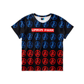 Детская футболка 3D с принтом LINKIN PARK в Петрозаводске, 100% гипоаллергенный полиэфир | прямой крой, круглый вырез горловины, длина до линии бедер, чуть спущенное плечо, ткань немного тянется | linkin park | logo | music | pop | rock | альтернатива | металл | музыка | музыкальный | поп | рок