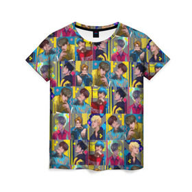 Женская футболка 3D с принтом Bangtan Boys в Петрозаводске, 100% полиэфир ( синтетическое хлопкоподобное полотно) | прямой крой, круглый вырез горловины, длина до линии бедер | bangtan boys | bts | бантаны бтс