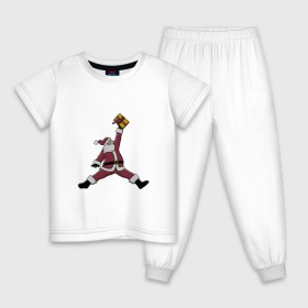 Детская пижама хлопок с принтом Santa Jordan в Петрозаводске, 100% хлопок |  брюки и футболка прямого кроя, без карманов, на брюках мягкая резинка на поясе и по низу штанин
 | дед мороз | джордан | новогодний | рождество | санта