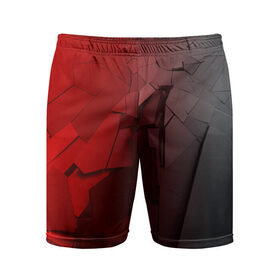 Мужские шорты 3D спортивные с принтом GRAY&RED MIRROR ABSTRACT в Петрозаводске,  |  | 